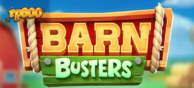 Tiga domba perencana di depan lumbung dalam permainan slot Barn Busters
